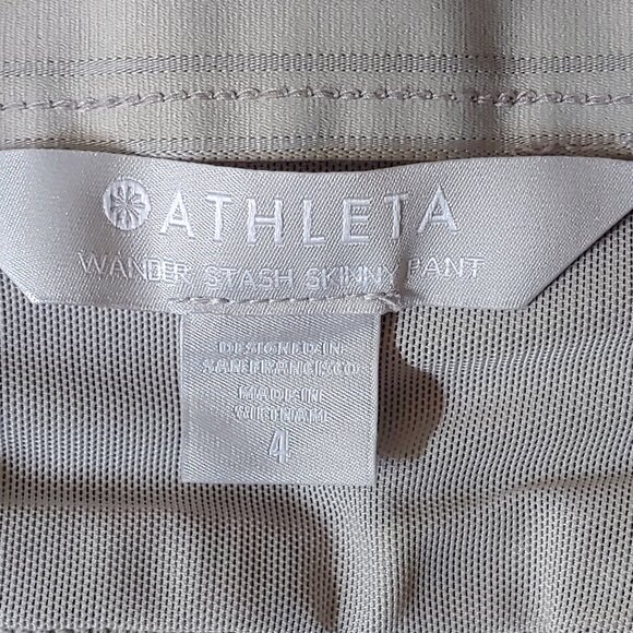 ATHLETA Wander Stash Skinny Pant Abalone Beige Size 4 - Picture 5 of 12
